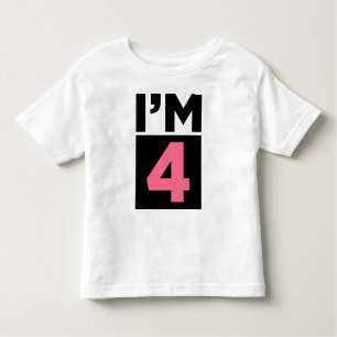 I'm Four Pink Fourth Birthday Shirt
