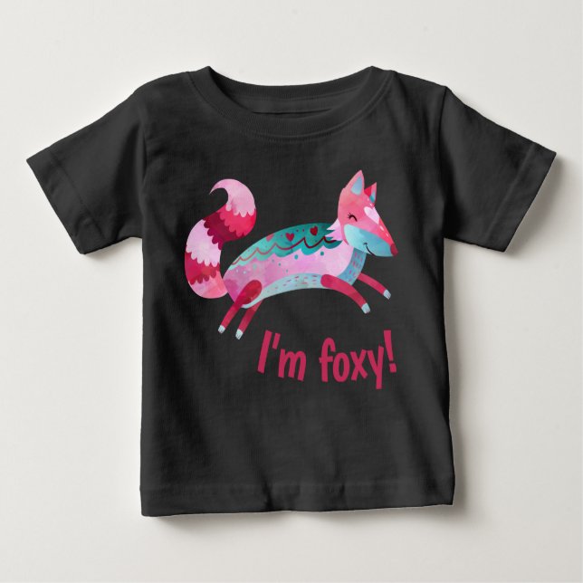 I'm foxy cute watercolor baby T-Shirt (Front)