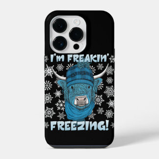 I'm Freakin' Freezing Highland Cow Pullover iPhone 14 Pro Case