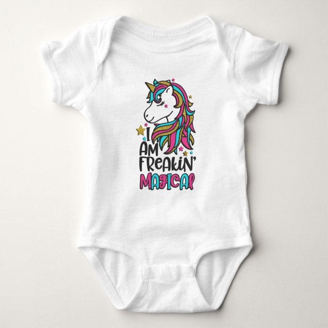 I'm Freakin Magical Unicorns  Baby Bodysuit (Front)