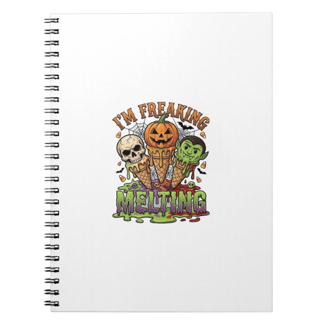 Im Freaking Melting Halloween Ice Cream Skull Pump Notebook (Front)