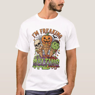 Im Freaking Melting Halloween Ice Cream Skull Pump T-Shirt