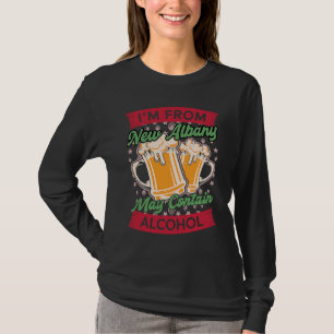 Im From New Albany May Contain Alcohol Indiana Bee T-Shirt