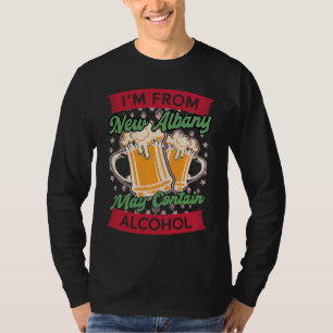 Im From New Albany May Contain Alcohol Indiana Bee T-Shirt
