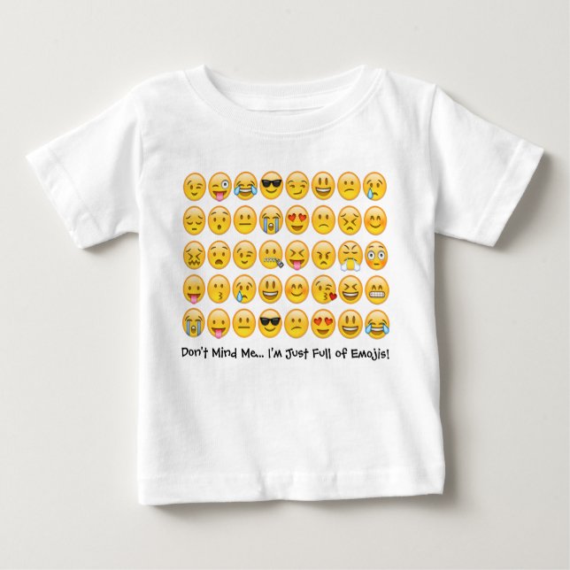 I'm Full of Emojis . . . Toddler Emoji Tee Shirt (Front)