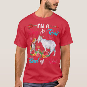 I'm Funny Dog And Goat Kind Of Girl Farmer Floral  T-Shirt
