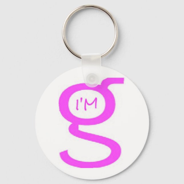 I'm G Keychain with Pink Logo (Front)