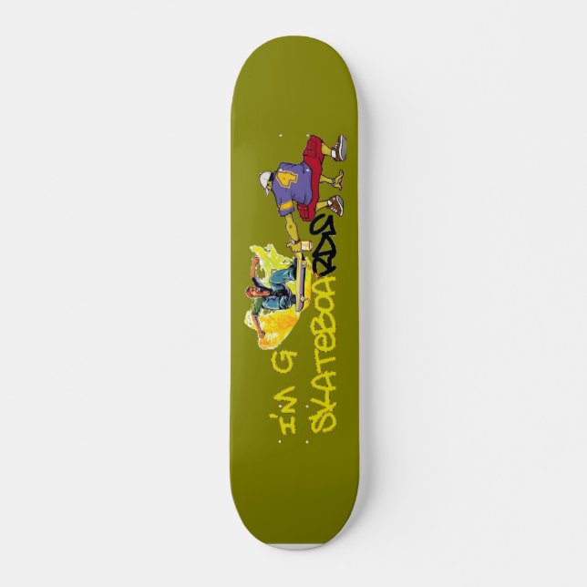 I'm G Skateboard-Graffiti - green/yellow Skateboard (Front)