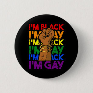 Im Gay Black History Month Men Women Power Fist Lg 6 Cm Round Badge