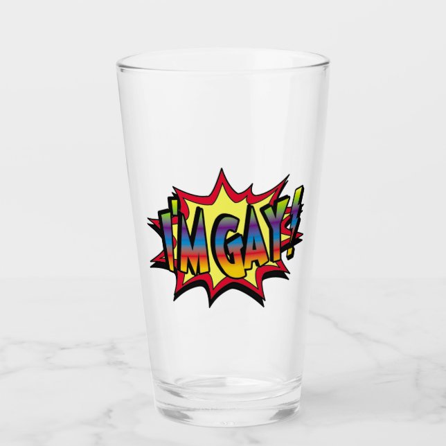 I'm Gay Burst Glass (Front)