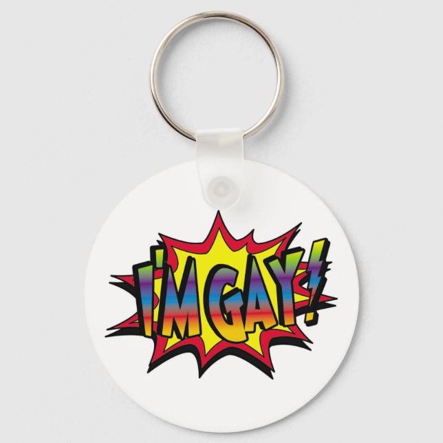 I'm Gay Burst Key Ring (Front)