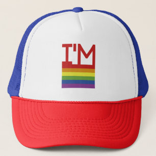 I'm Gay Rainbow Flag Trucker Hat