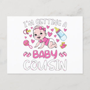 I'm Getting A Baby Cousin Girl Gender Reveal Postcard