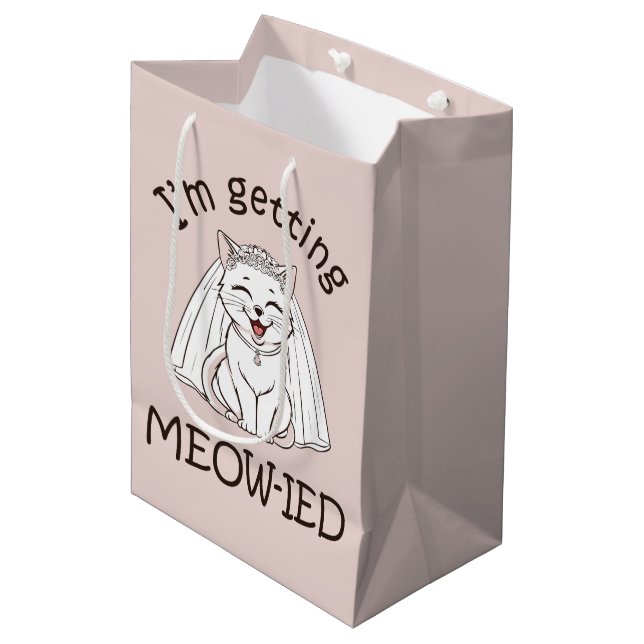 I'm Getting Meow-ied! Medium Gift Bag (Front Angled)