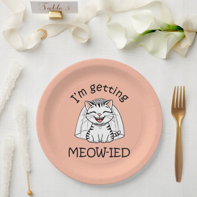 I'm Getting Meow-ied! Paper Plate (Wedding)