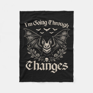 Im Going Through Changes Spooky Bat Halloween Fleece Blanket