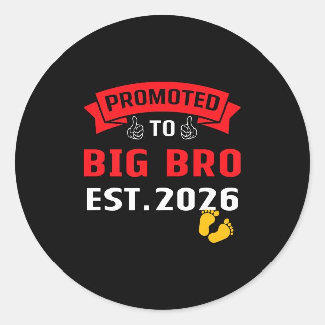 I'm Going To Be A Big Brother 2026 Promoted To Big Classic Round Sticker (Front)