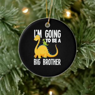 I'm Going To Be A Big Brother Dinosaur Dino Ceramic Tree Decoration