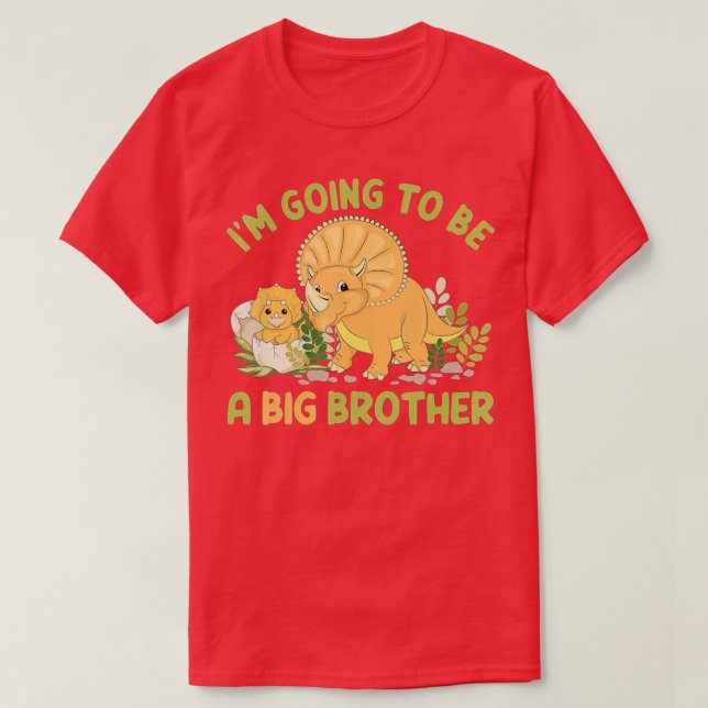 I'm going to be a big brother dinosaur Triceratops T-Shirt (Design Front)