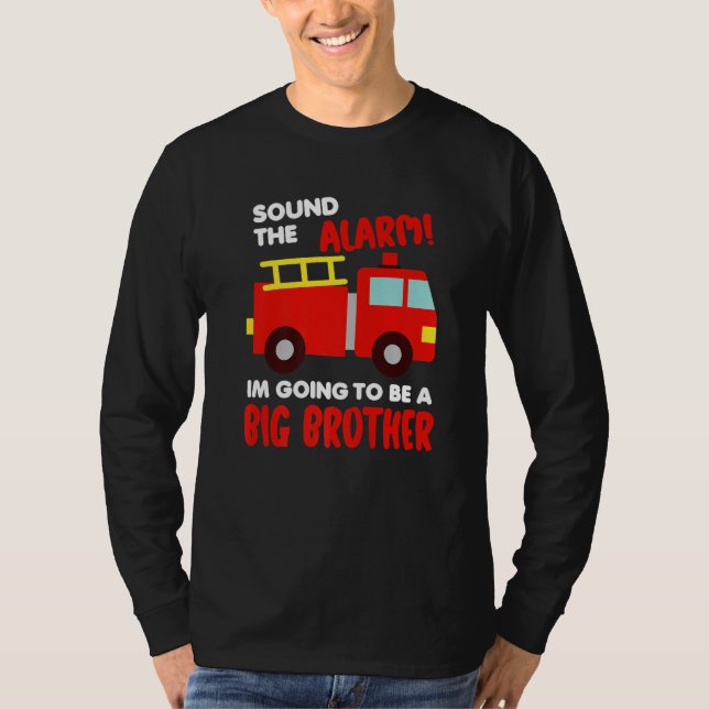 Im Going To Be A Big Brother  Firetruck Baby Revea T-Shirt (Front)