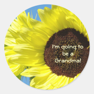 I'm going to be a Grandma! stickers Sunflowers