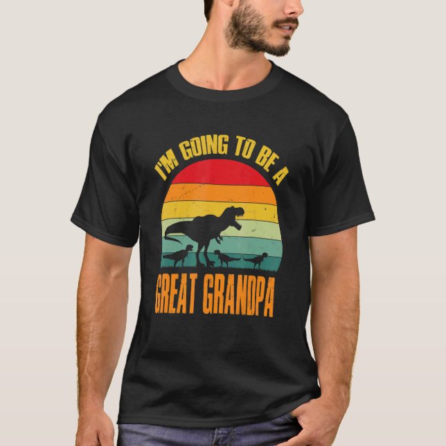 I'm Going To Be A Great Grandpa Dinosaur Rex Vinta T-Shirt (Front)