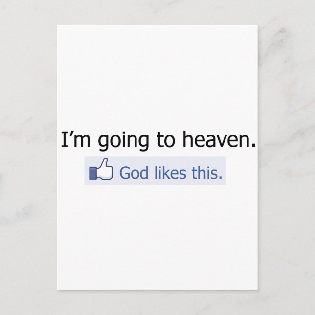 I'm going to heaven postcard (Front)