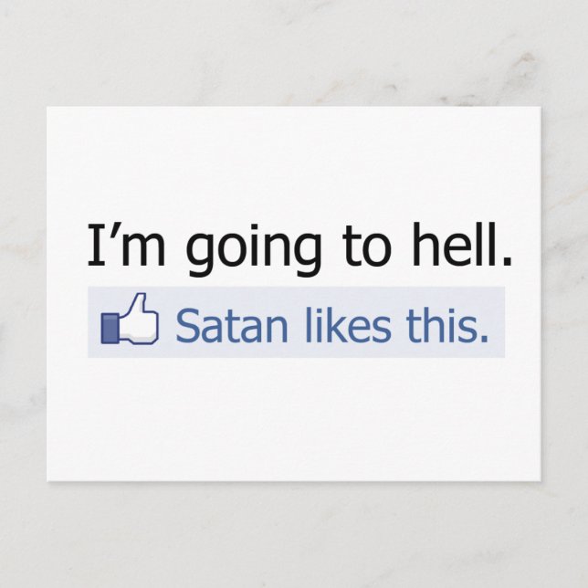 I'm going to hell postcard (Front)