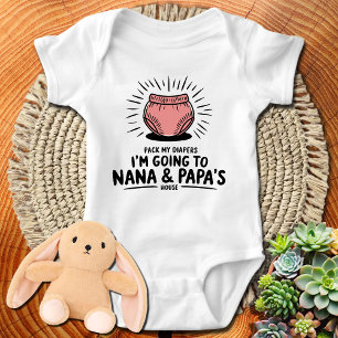 I'm Going To Nana and Papa's House, Funny Grandpa Baby Bodysuit