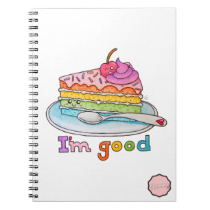 I'm Good, Kawaii Cartoon Rainbow Cake Notebook