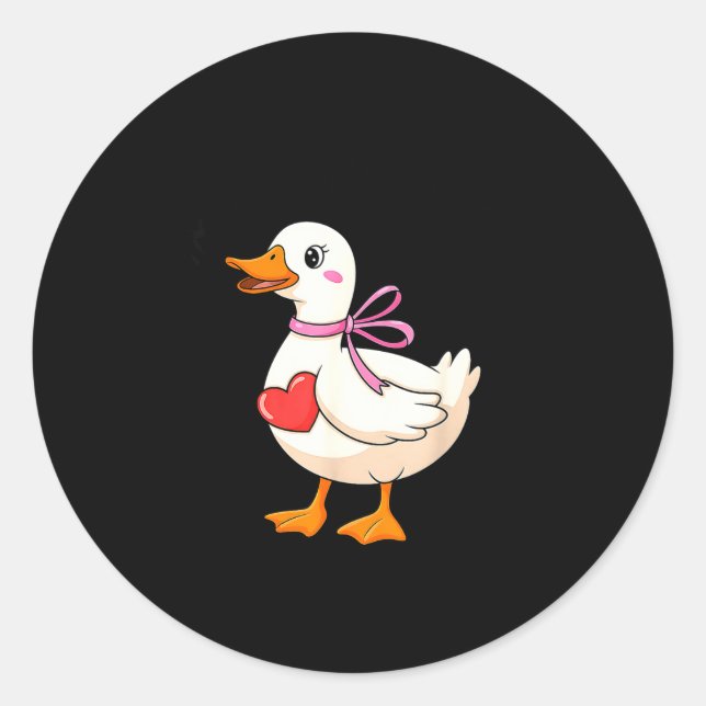 I'm Goosey For You Coquette Valentine Goose  Classic Round Sticker (Front)