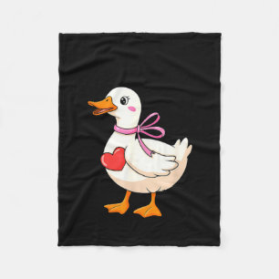 I'm Goosey For You Coquette Valentine Goose Fleece Blanket