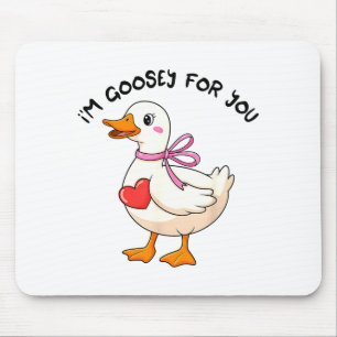 Im Goosey For You Coquette Valentine Goose  Mouse Pad
