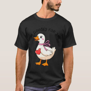 I'm Goosey For You Coquette Valentine Goose T-Shirt