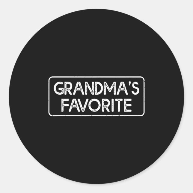 I'm Grandma's Favorite Funny Grandson Granddaughte Classic Round Sticker (Front)
