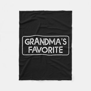 I'm Grandma's Favorite Funny Grandson Granddaughte Fleece Blanket