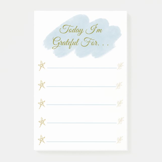 I'm Grateful for Personalised Grateful  Post-it Notes (Front)