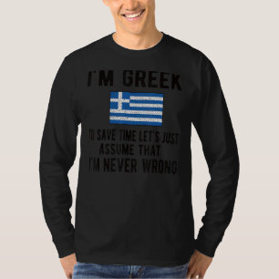 I'm Greek Flag Greece Greek Roots T-Shirt