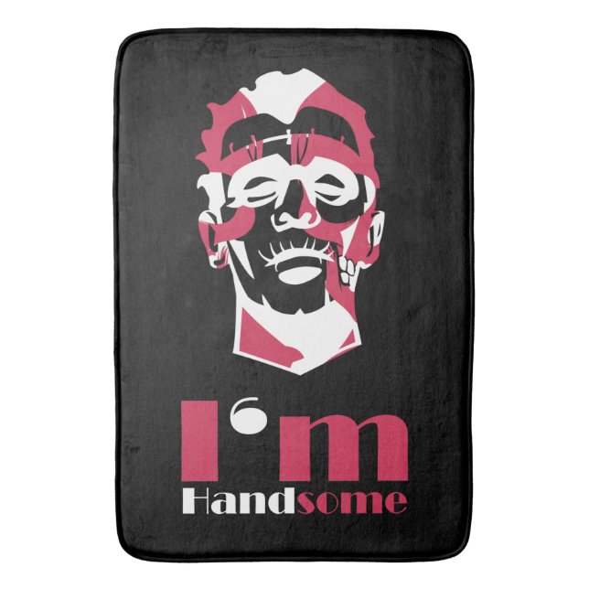 I'm handsome abstract face bath mat (Front Vertical)