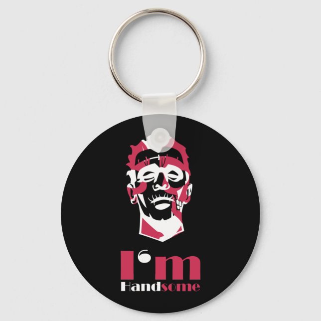 I'm handsome abstract face key ring (Front)