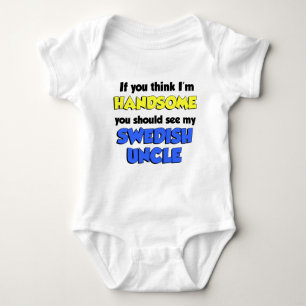 I'm Handsome Swedish Uncle Baby Bodysuit