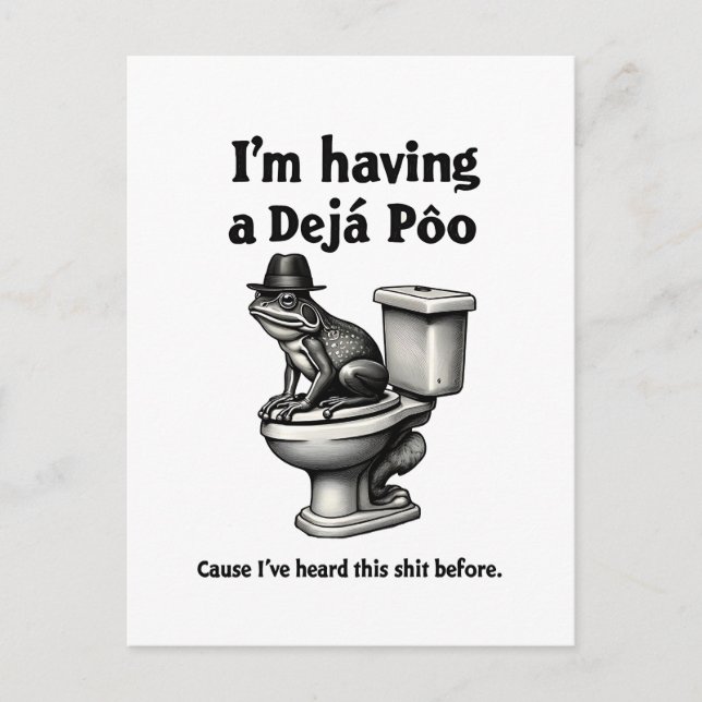 I'm Having a Déjà Poo Heard This Before Frog Holiday Postcard (Front)