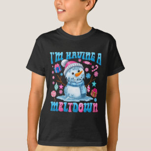 I'm Having A Meltdown Funny Snowman Christmas Holi T-Shirt