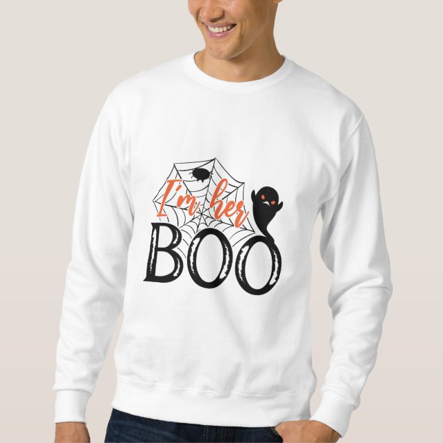 I'm Her Boo Funny Cool Halloween Ghost Sweatshirt (Front)