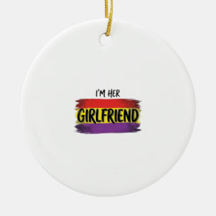 Im Her Girlfriend Rainbow Pride Vector Shirt Ceramic Tree Decoration