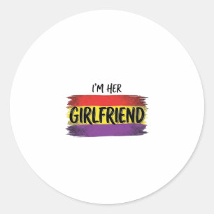 Im Her Girlfriend Rainbow Pride Vector Shirt Classic Round Sticker