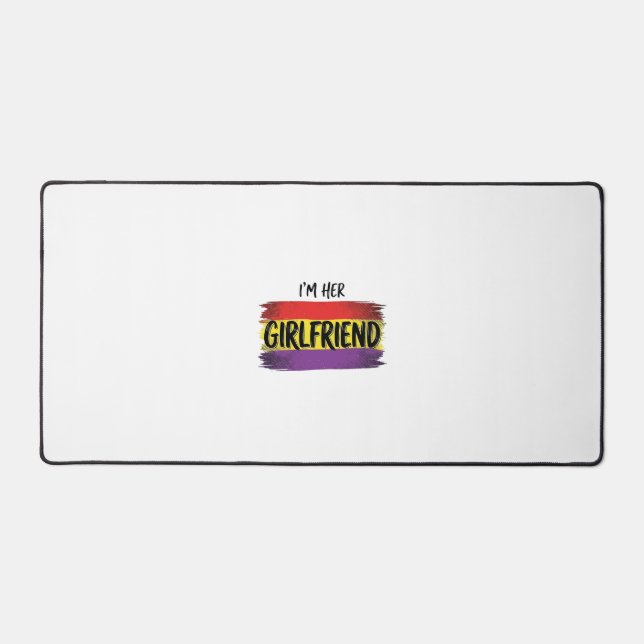 Im Her Girlfriend Rainbow Pride Vector Shirt Desk Mat (Front)