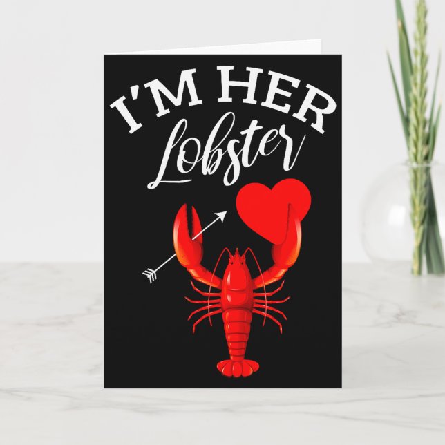 Im Her Lobster Heart Couple Matching Gift Valentin Card (Front)