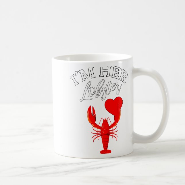 Im Her Lobster Heart Couple Matching Gift Valentin Coffee Mug (Right)