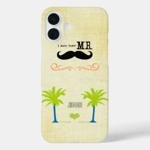 I'm Her Mr. Moustache Groom Beach Palm Tree iPhone 16 Plus Case